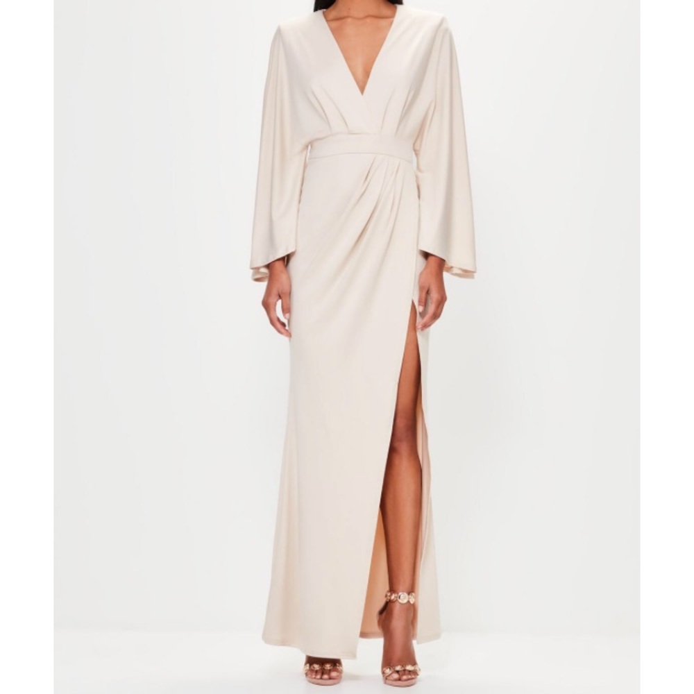 Slinky Deep V neck Maxi Dress